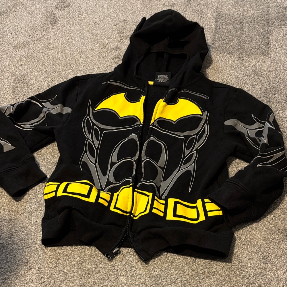 DC Comics Batman Black and Yellow Zippered Hoodie